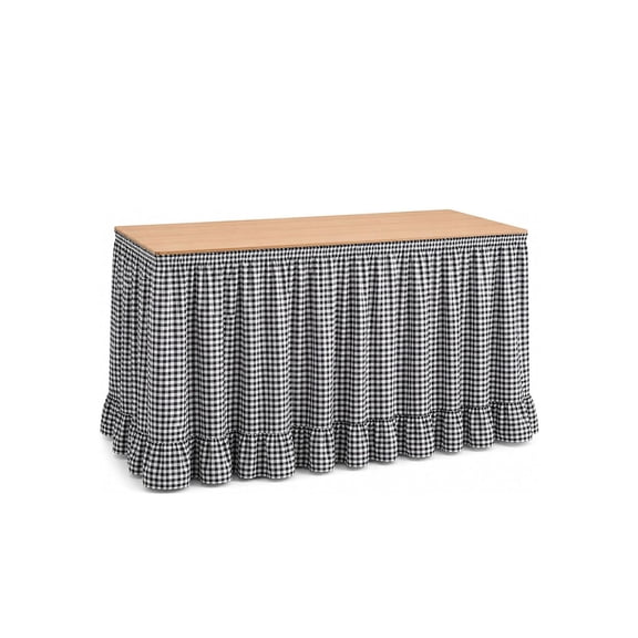 Ruffled Hook and Loop Teacher Desk Skirt, Gingham Table Skirt, for Teacher Desks Classroom Tables Parties and Displays