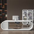 thumbnail image 2 of Executive White Gaming Desk Office Small Laptop Boss Computer Mesa Desk Table Study Work Mesa Para Computador Nordic Furniture My Lux Decor Round, 2 of 13