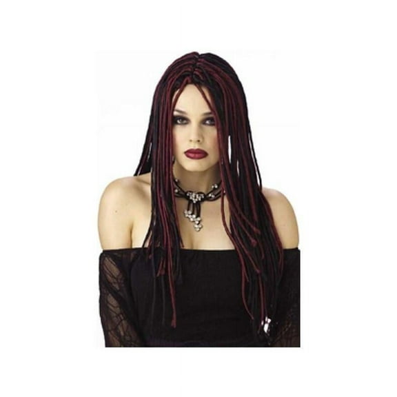 Twisted Long Burgundy & Black Wig