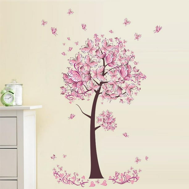 Clearance! Decorative DIY Pink Wall Stickers Removable Wall Decals