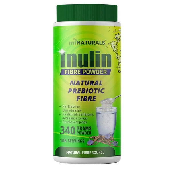 Poudre de Fibres d'Inuline Pure - Supplément de Fibres Prébiotiques Naturelles (340g - 106 Doses)