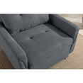 thumbnail image 3 of Hannah Dark Gray Woven Fabric Convertible Armchair Bed, 3 of 11