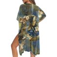 thumbnail image 4 of HELLHERO Casual Loose Long Kimono Swimsuit Cover Up for Beach Polyester Breathable Swimwear Coverup Dragonfly Moon Art, 4 of 5