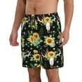 thumbnail image 2 of Salouo Sunflower Skull Boho Pattern Swim Trunks for Men,Men's Hawaiian Bathing Suit Swimsuits Quick Dry Swimming Board Shorts Beach Shorts with Pockets-Small, 2 of 6