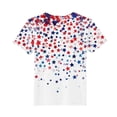 thumbnail image 5 of Avrnliq Kids Patriotic Star Print T-Shirt, Red White Blue Short Sleeve, Unisex Summer Tee for Boys Girls (Sizes 110-170),Size 5-6T, 5 of 5