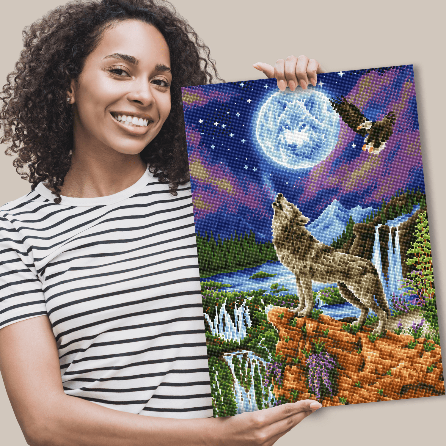 Diamond Dotz Mystic Wolf Diamond Painting Kits for Adults - Diamond Art Kits a Relaxing Creative Craft Kit with Dotz Gems 26.4x18.5