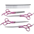 thumbnail image 3 of Pet Scissors, Stainless Steel PU Leather Storage Bag 4PCS Shears Set, For Cat Home Pets Dog, 3 of 8