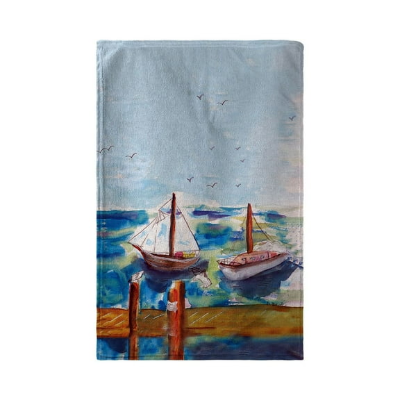 Betsy Drake Interiors Two Sailboats Beach Towel