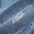 thumbnail image 4 of QQAMB Maternity Denim Shorts Women's Summer High Waist Hollow Out Distressed Cuffed Hem Casual Denim Jeans Short Light Blue XL, 4 of 5