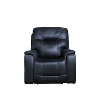 Steve Silver Lexington Faux Leather Power Media Recliner, Ocean Blue