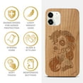 thumbnail image 4 of Case Yard Wooden Case Outside Soft TPU Silicone Slim Fit Shockproof Wood Phone Cover for Girls Boys Men and Women Supports Wireless Charging Sucra Donna Day of Dead Design case for iPhone-11, 4 of 7