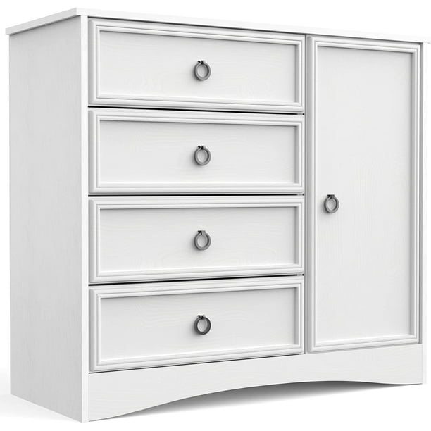 LGHM 4 Drawer Dresser W/ Door Chest Dressers for Bedroom with
