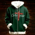 thumbnail image 2 of Telankuip Christmas Hoodies for Men Fuzzy Trim Zip up Drawstring Hooded Sweatshirts Christian Faith Long Sleeve Full Zipper Pullovers Oversized Xmas Holiday Tops Dark Green XL, 2 of 3