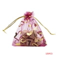 thumbnail image 1 of Oro estampado corazón bolsa de organza multicolor Favor de la boda regalo de joyería bolsas de dulces 100 piezas Speravity JJ16342-05, 1 of 7
