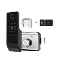 thumbnail image 1 of Door Lock, Fingerprint Gate Lock Tuya Outdoor Smart Door Lock Digital IC Card Rim Electronic Door Lock Suitable For Home Garden ,Easy to Install, 1 of 7