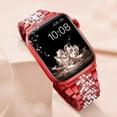 thumbnail image 5 of ANTHOUSE for Apple Watch Band 38mm 40mm 41mm Series 8 Series 7 6 5 4 3 2 1 SE Ultra, Bling Replacement Bracelet iWatch Band, Diamond Rhinestone Stainless Steel Metal Wristband Strap, 5 of 16