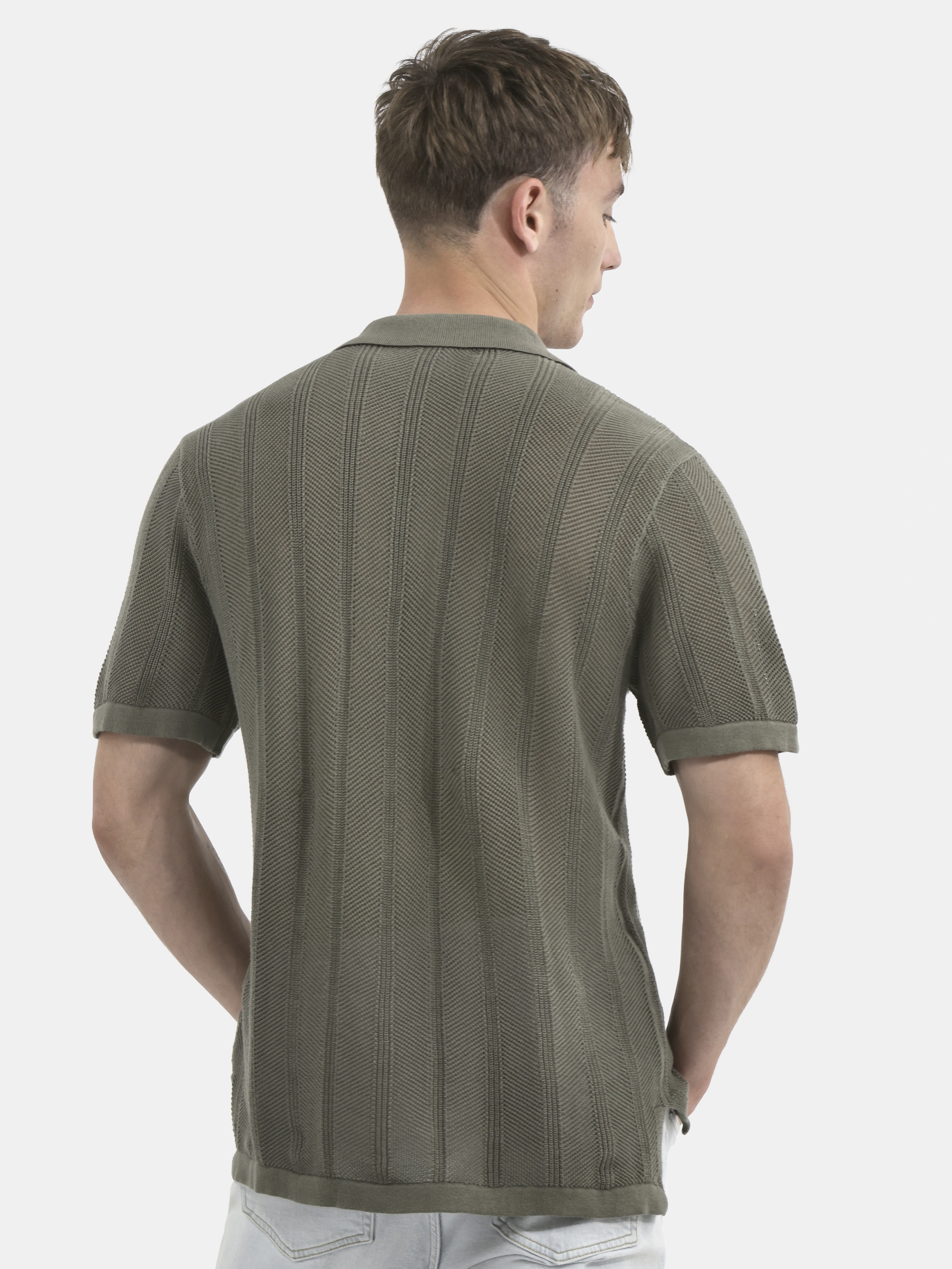 No Boundaries Drop Needle Stich Polo Sweater, Men's and Big Men's
