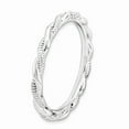 thumbnail image 3 of Sterling Silver Stackable Expressions Rhodium Plated Twist Ring Size 10, 3 of 5