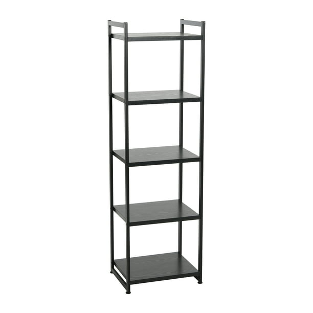 Household Essentials Tower Bookshelf, Tall and Narrow Bookshelf with 5