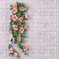thumbnail image 3 of Planta de flores artificiales Bewildely rosas falsas decorativas color champagne, 3 of 6