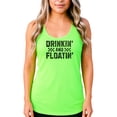 thumbnail image 2 of Drinkin' and Floatin' Tank Top for Women Sleeveless Summer Graphic Tee for Adults Neon Green Tank Top Medium, 2 of 4