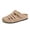 Khaki, variant on Orthopedic Clog Mules for Women, Arch Support Slip On Cushioned Slides, Soft Suede Woven Casual Backless Sandals Green