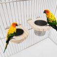 thumbnail image 4 of Parrot Feeding Cups Detachable Stainless Steel Bird Food Water Bowl with Wooden Holder for Finch Canary Easy to Clean, 4 of 4