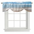 thumbnail image 2 of Summer Beach Tie Up Valances Curtain, Adjustable Kitchen Ocean Waves Sky Cloud Valances for Windows Decor, Rod Pocket Short Curtains Set for Bedroom/Bathroom, 42"x18", 2 of 9