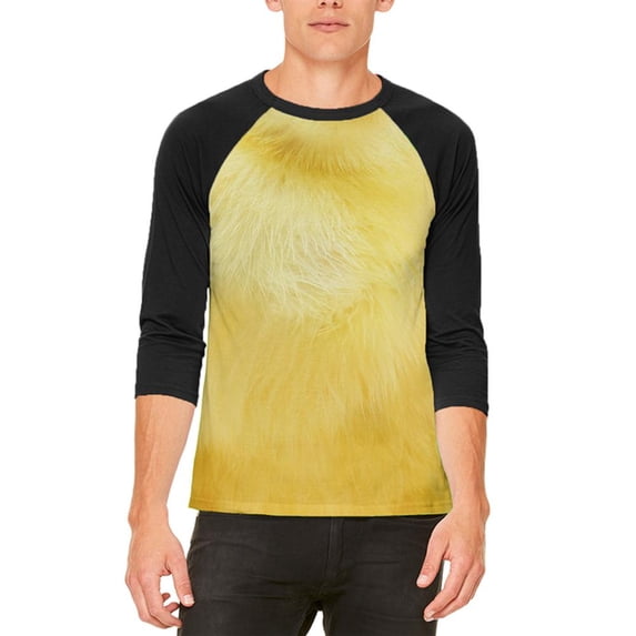Halloween Baby Chicken Costume Mens Raglan T Shirt White-Black MD