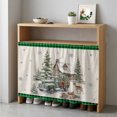 thumbnail image 5 of Christmas Cabinet Dishwasher Hidden Curtains, Privacy Closet Door Curtain, Xmas Truck Trees Elk Gifts House Winter Plaid Green Adhesive Dust Proof Under Sink Skirt for Bathroom Kitchen 35"x35", 5 of 8