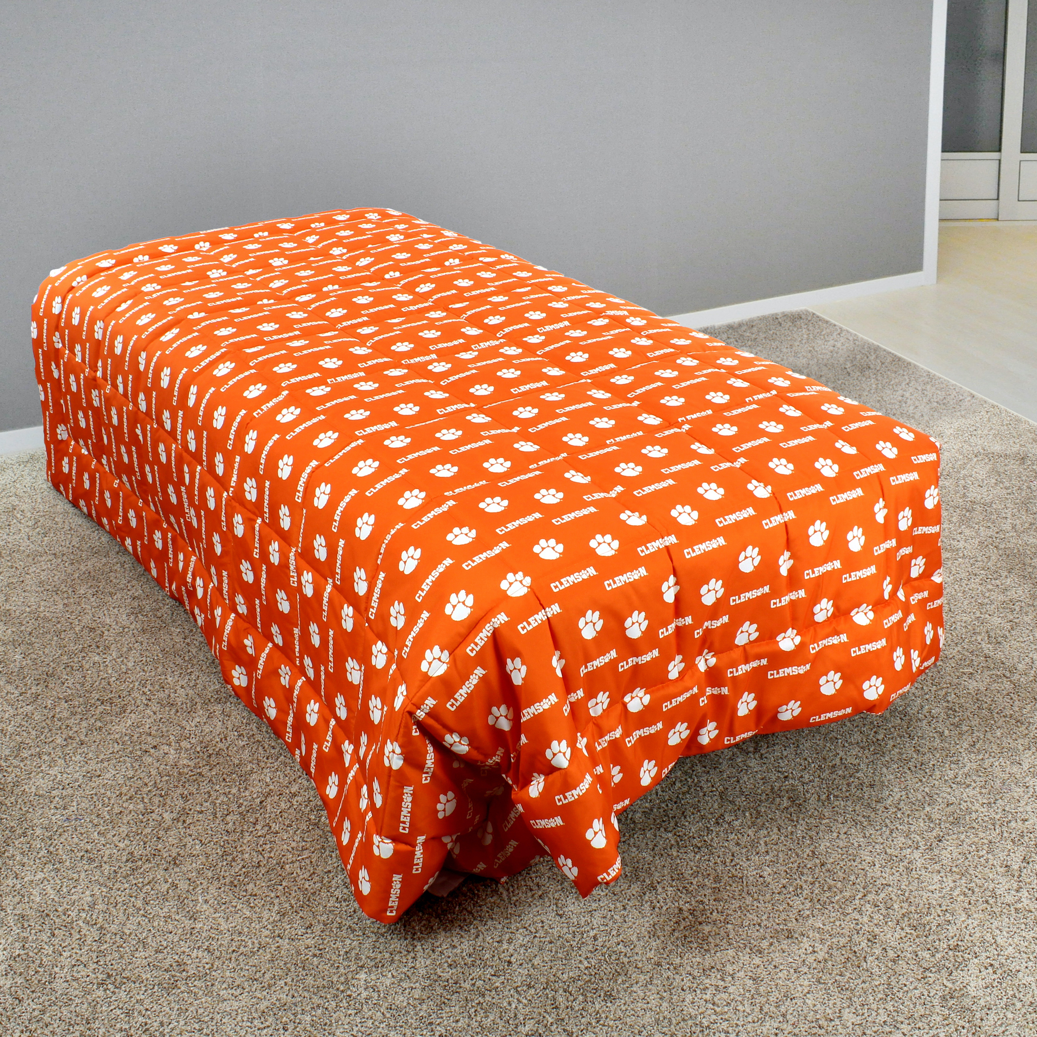 Clemson Tigers Reversible Big Logo Soft and Colorful Comforter, Queen