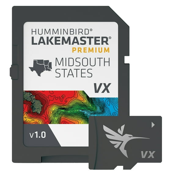 Humminbird LakeMaster VX Premium Mid-South States Map 602005-1