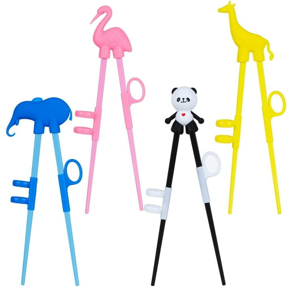 4 pcs kid chopsticks, Training Chopsticks for Toddler Beginners Baby Children , training chopsticks with animals.