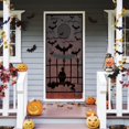 thumbnail image 4 of 2 cortinas de encaje negras con forma de murciélago y telaraña para Halloween, decoración de puerta espeluznante para fiesta de Halloween, decoración del hogar (40 x 84 pulgadas/101 x 213 cm), 4 of 4