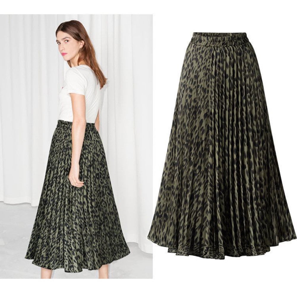 yellow long pleated skirt