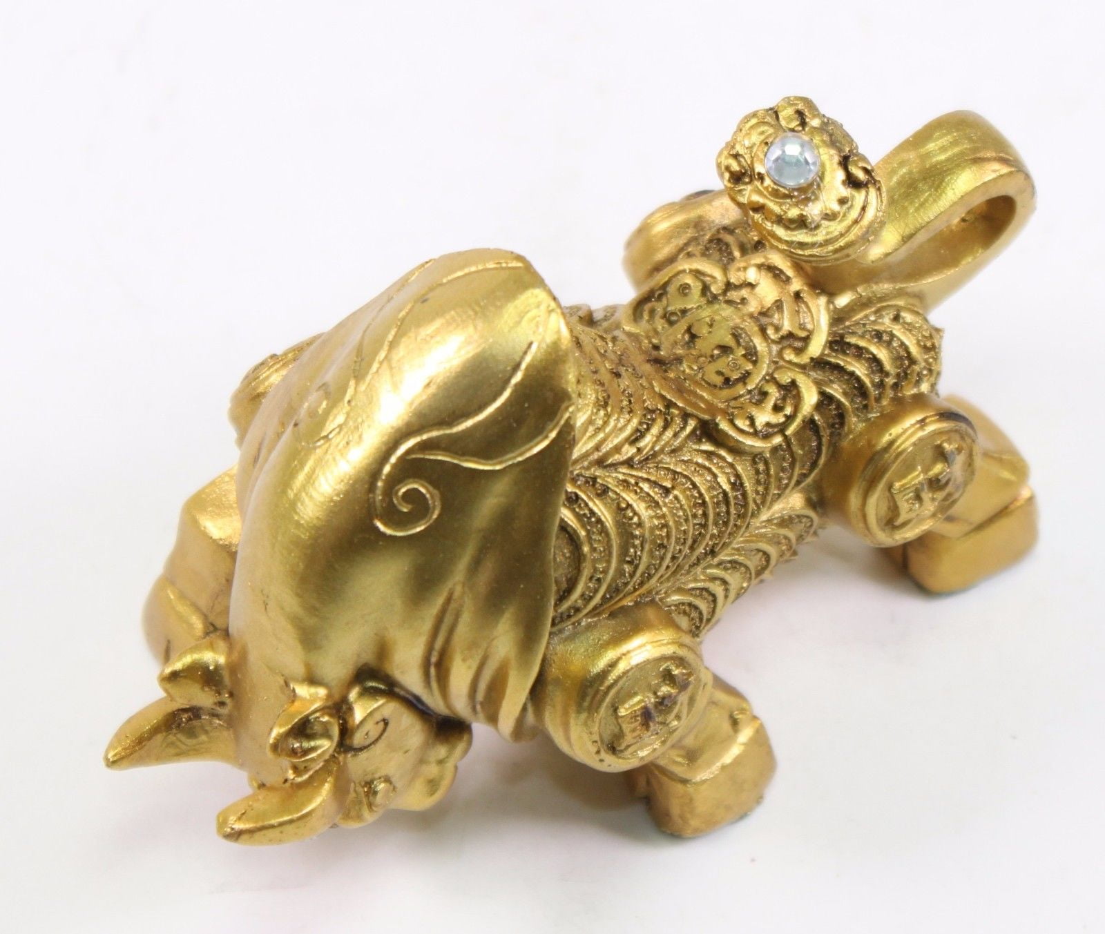 Feng Shui 4" Gold Money Bull ~ Ox Wealth Statue Figurine Chinese Zodiac Home Decor Gift ~ Wall Street Golden Bull