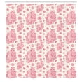 thumbnail image 3 of Ambesonne Coral Shower Curtain, Peonies English Roses, 69"Wx70"L, Dark Coral Pale Pink, 3 of 3