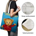 thumbnail image 3 of Daniel Tiger's Neighborhood Bolso de tela con estampado de lienzo para mujer, bolsa de compras reutilizable y estética, con cremallera interior, regalo para mujer,40*45cm., 3 of 6