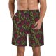 thumbnail image 1 of Balery Burgundy Peony Flowers Traje de Baño Estilo Hawaiano para Hombre, Shorts de Secado Rápido con Bolsillos-Medium, 1 of 6