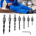 thumbnail image 4 of Countersunk Drill Bit, Wood Countersunk Drill Bit Wear Resistance Strong Replacement 3-10mm High Speed Steel  For Hand Drills, 4 of 8