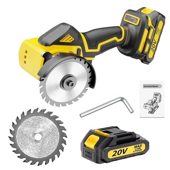 20V 3" Mini Cordless Circular Saw with Battery & Charger, 25000RPM, Blade Guard Included, Cuts Tile Wood Metal Plastic, for DIY & Construction, Local Warehouse Shipping