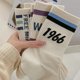 thumbnail image 2 of Calcetines de mujer hasta media pantorrilla, medias de tendencia, calcetines deportivos a rayas de estilo japonés de Corea del Sur hasta media pantorrilla, 2 of 6