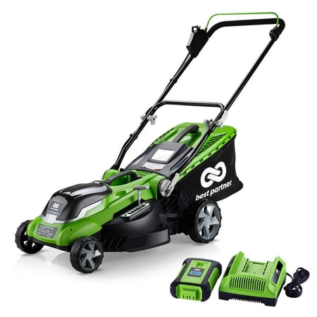 Electric Push Lawn Mowers,40V Max Lithium Cordless Lawn Mower 16-Inch 4.0Ah Battery And Charger