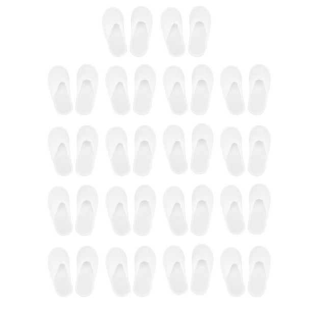 18 pares de pantuflas desechables antideslizantes, suela impermeable, suaves y ligeras, para invitados, para viajes de hotel, spa, color blanco