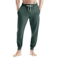 thumbnail image 2 of Domuza Men's Pajamas Pants Elastic Drawstring Cotton Casual Soft Jogger Sleep Pants Lightweight Comfy Loose Loungewear with Pockets L, 2 of 8