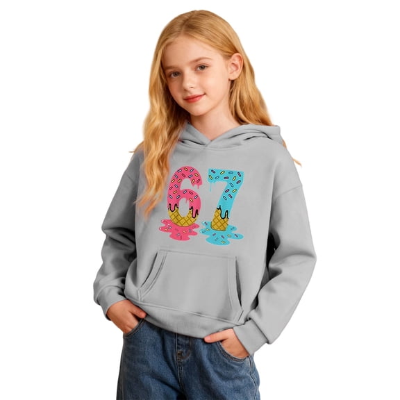 Kids Girls Hoodie 6 7 Meme Novelty Six Seven Sweatshirt Long Sleeve Hooded Sweatshirt Top Fall Clothes Boy Clothes 9-10 Years