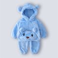 thumbnail image 2 of Jamsmile Toddler Boys Outfits Sets Winter Fuzzy Cozy Bear Long Sleeve With Pockets Lined Loungewear Two Piece Homewear, 2 of 4