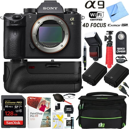 Sony a9 24.2MP Full-frame Mirrorless Interchangeable Lens Camera Body + 64GB Memory and Battery Grip Super