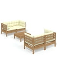 thumbnail image 2 of vidaXL Solid Pinewood Patio Lounge Set 5 Piece with Cushions Multi Colors, 2 of 45
