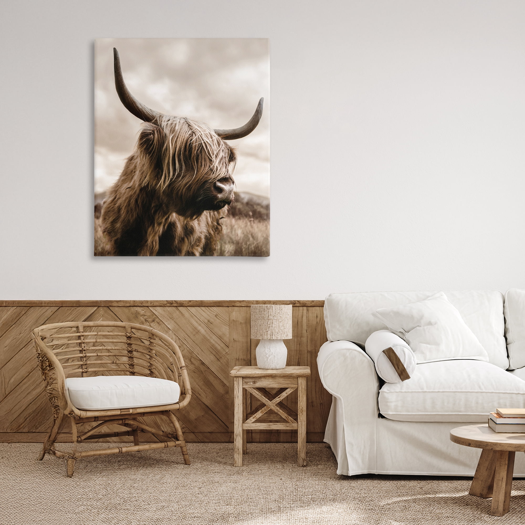 Stupell Industries Highland Cow on Windswept Moor Canvas Wall Art, design by CAD Designs